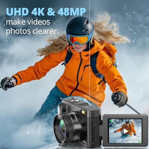 4K-Digital-Camera-for-Photography-UHD-Autofocus-48MP-180-Flip-Screen-16X-Zoom-Compact-Point-Shoot-Vlogging-Camera-for-YouTube-with-2-Batteries-32GB-Card-Black