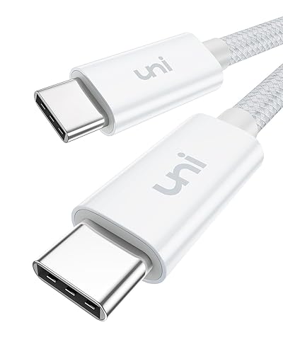uni Cable USB C a USB C de 6.6 pies, USB tipo C largo de 100 W, cable trenzado de nailon de carga rápida (5A 20 V) compatible con MacBook Pro 2022,