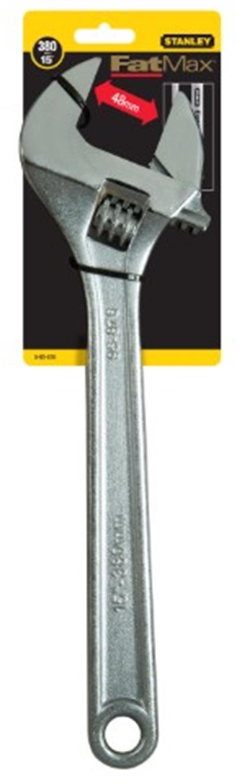 STANLEY 0-95-876 Clé À Molette Gamme FATMAX - Clé Forgée En Acier - Finition Anti-Corrosion - Marquage Laser - 5 Dimensions - Poignée Large - Ouverture 34Mm - Normes Iso 6787 Et Din 3117