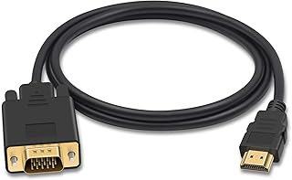 HDMI to VGA, Xhwykzz HDMI to VGA Adapter Cable, Gold-Plated HDMI Male to VGA Male One-Way Transmission Converter for Computer Desktop Laptop Monitor Projector HDTV (3.3 Feet)