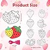 Motipuns 32 Set Strawberry Cutouts Crafts Kit with Ribbons, Color Your Own Strawberry Set Coloring Unfinished Ornaments for Birthday Party Favors Baby Shower Decorations #1