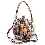 New! Magazine Print, Obama Collection Round Satchel w/Strap- Multi