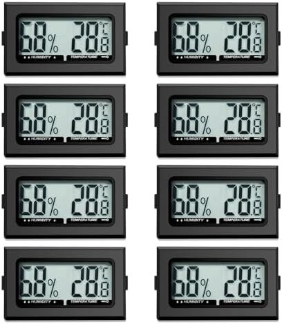 Digital Thermometer Innen Hygrometer Mini Hygrometer Thermometer Innen Reptilien Digitaler Hygrometer, für Büro, Küche, LCD-Thermometer Inkubator, Thermometer Gewächshaus (8)