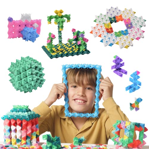 MAWEBLOCKS Construcciones para Niños, 200 Piezas, Multicolor, Bloques Construcción Niños a Partir de 5 Años, Piezas Construccion Niños 3D, Juguete de Construccion Creativa (Arcoíris)
