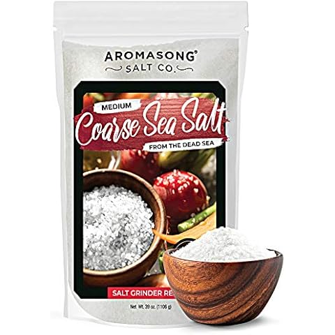 Aromasong 100% Natural & Pure Sea Salt Coarse Grain, 2.43 lb. | Ideal Coarse Salt for Grinder Refill. Cover