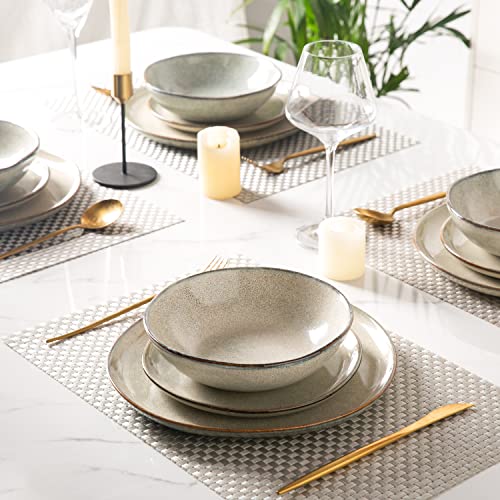 Amorarc ADW007 Ceramic Dinnerware Sets Of 8,Handmade Reactive Glaze Plates And Bowls Set,Highly Chip And Crack Resistant | Dishwasher & Microwave Safe,Service thumb #5