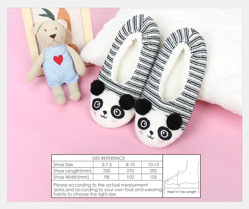 Image of DICUIRD Womens Animal Slipper Socks Non Slip Gripper House Slippers