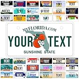 Custom Mini License Plate,Personalized Florida Bike License Plate - Select from All 50 States,3 Sizes - Customized Customizable State Car Tag Plates for Kids Bike, Bicycle,Toy Car,4x2 Inch