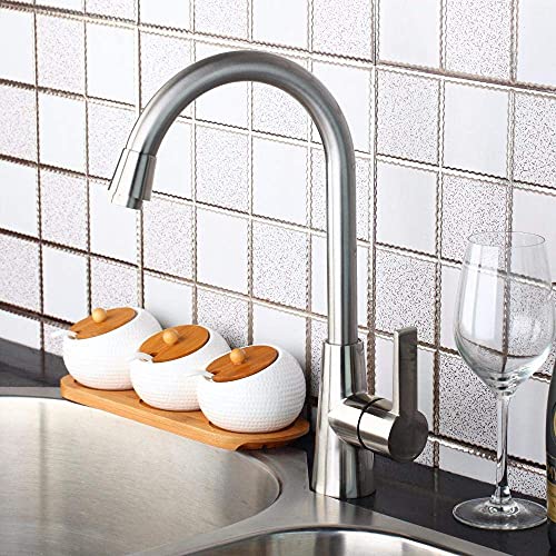 Robinet pivotant pour évier de cuisine en laiton massif nickel brossé