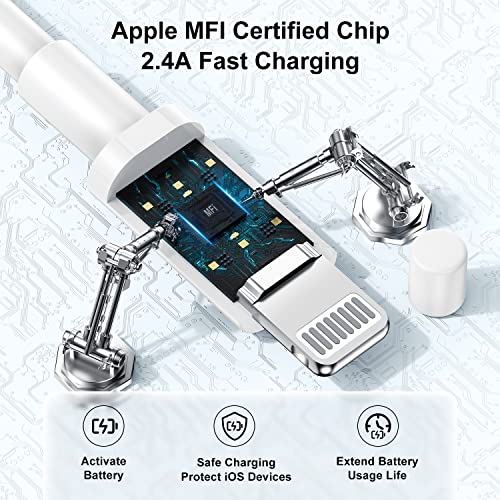 Image of Susnwere 16ft /5M Apple MFi Certified Lightning Cable, iPhone Fast Charging Cord for Apple iPhone 13 /12 /11 /X /8 /7, iPad
