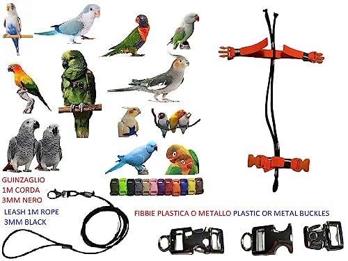 Pechera arnés para loros medianos tipo Lori Arcobaleno con cinta de 10 mm elástica 3