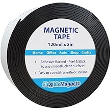 Adhesive Magnetic Strip - 120 Mil Thick - Incredibly Strong Flexible Adhesive Magnetic Tape - 2" Wide x 10 Feet - The Strongest and THICKEST Magnetic Strip on the Market!