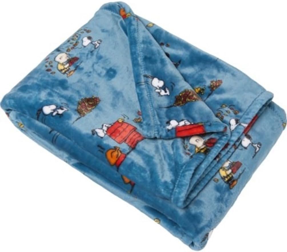 Fall Autumn Thanksgiving Throws and Blankets (Blue, 50" x 70")