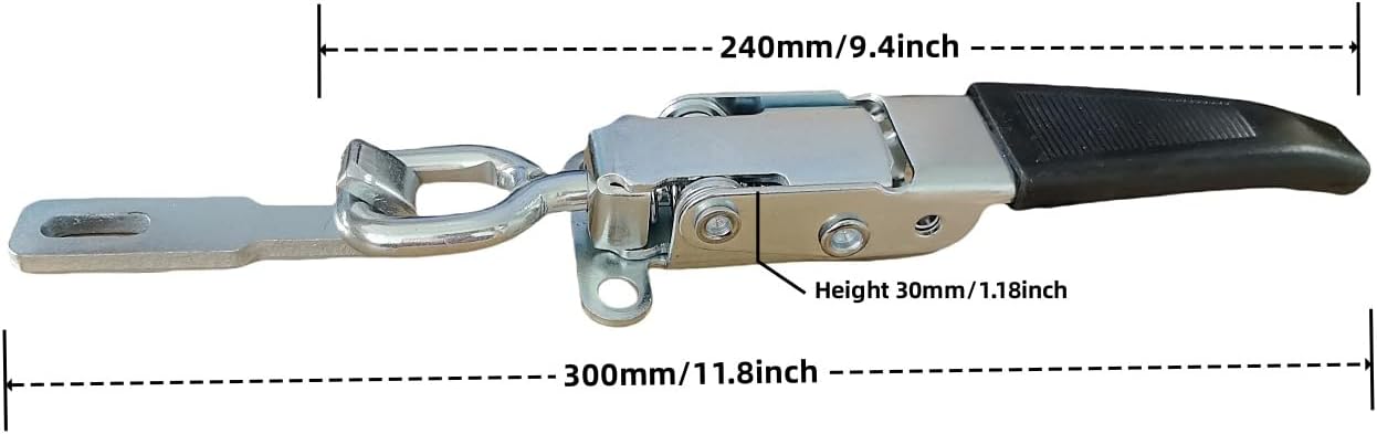 11.8Inch Heavy Duty Toggle Latch Clamps, Latch Clamp for Door Shed Gate,Tailgate Trailer Garage, Utility Trailer Gate, Container, Fence,Cookware Lid Locks and Door Locks (1 Pack-Black)