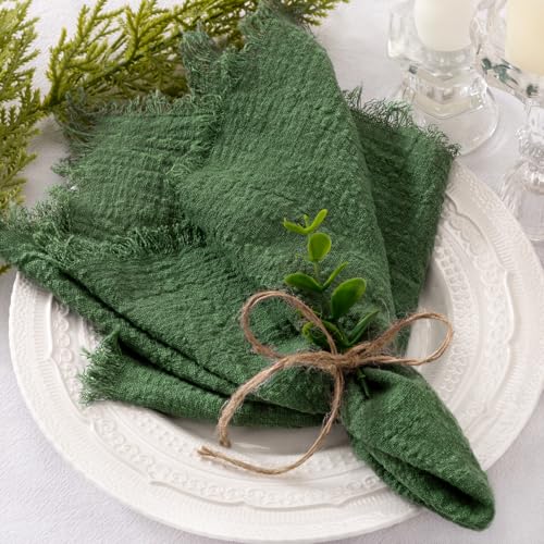 Linen Cloth Washable Cotton Dinner Napkins Fringe Wedding Party Decor