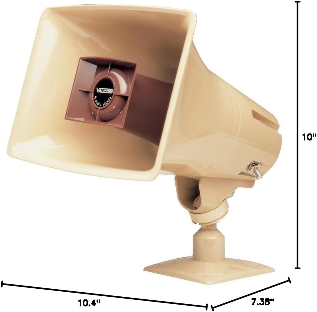 Valcom V-1036C ONE-WAY, 15 WATT AMPLIFIED HORN, BEIGE