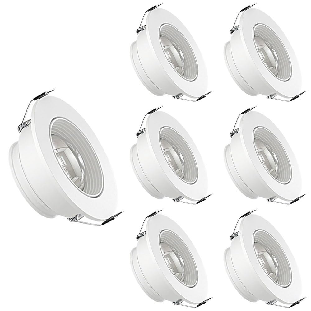 BHGFYXBS 7 Pack Anti-Glare Ceiling Spotlight, 5W,7W,10W Ultra-Thin,3 Inch Led Recessed Lighting, Selectable 3000K/4000K/6000K, Cri 93, Led Recessed Home Living Room,6000k-7W