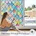 Bectosy Window Privacy Film, Static Cling Stained Glass Window Film Decorative, Non-Adhesive 3D Rainbow Frosting Film Anti-UV for Bathroom Home Door(Rainbow，17.5