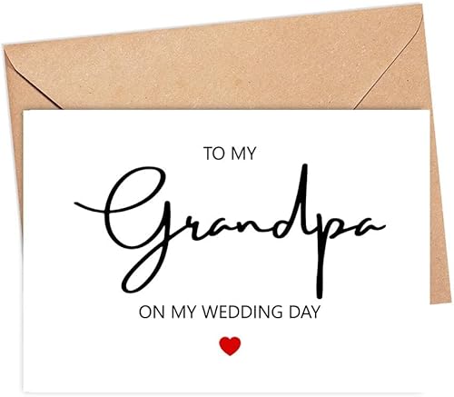 Tarjeta para el día de la boda con texto en inglés To My Grandpa On My Wedding Day (To My Grandpa On My Wedding Day) - Tarjeta para el abuelo en el