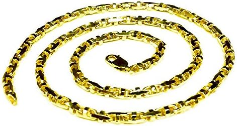 14K Solid Yellow Gold Anchor Mariner Link Chain Necklace 4 Mm (30 Inches)