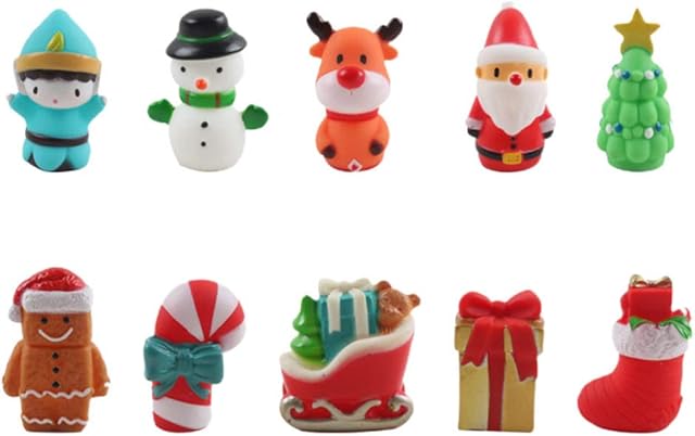 TOYANDONA 10Pcs Christmas Finger Puppets Set Santa Snowman Reindeer Finger Doll Kids Holiday Christmas Party Favors Christmas Goody Bag Fillers