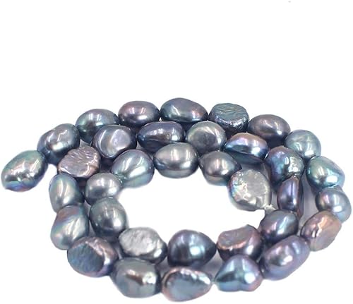 Forma libre natural de 0.354-0.394 in largo barroco blanco, rosa, morado, gris, negro, perlas de agua dulce, cuentas sueltas para hacer joyas, hebra