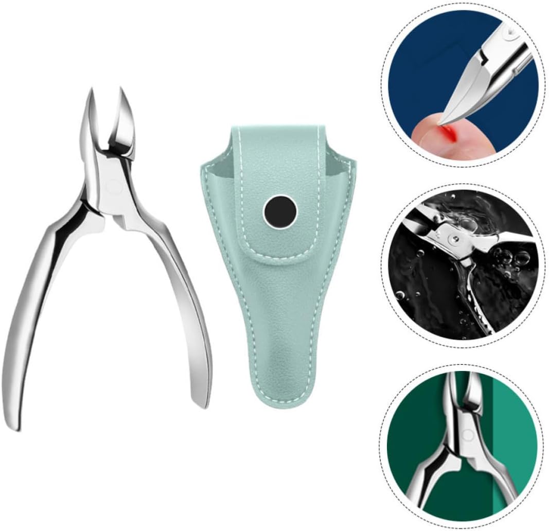 Stainless Steel Cuticle Scissors for Removing Dead Skin and Deep Nail Groove Cleaning with Storage Bag, Professional Nail Beauty Tool for Manicure and Pedicure Use
