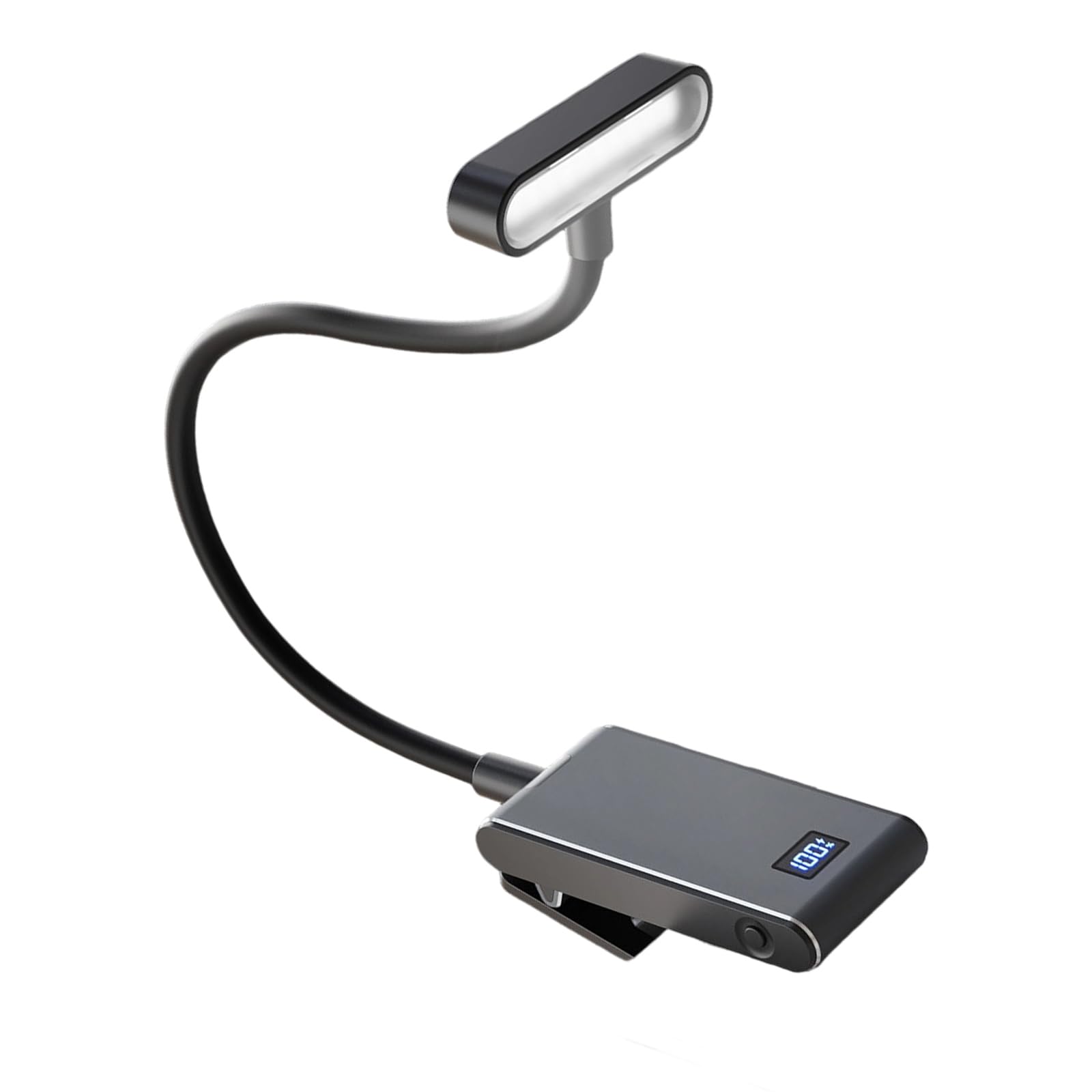 Nucelit Battery Life Rechargeable Bedside Light Flexible Neck 3 Brightness Clip on Lamp for Reading Study and Scrub Grout