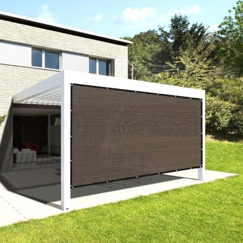 Filet d'ombrage extérieur 4x7m bâche marron avec œillets - 6