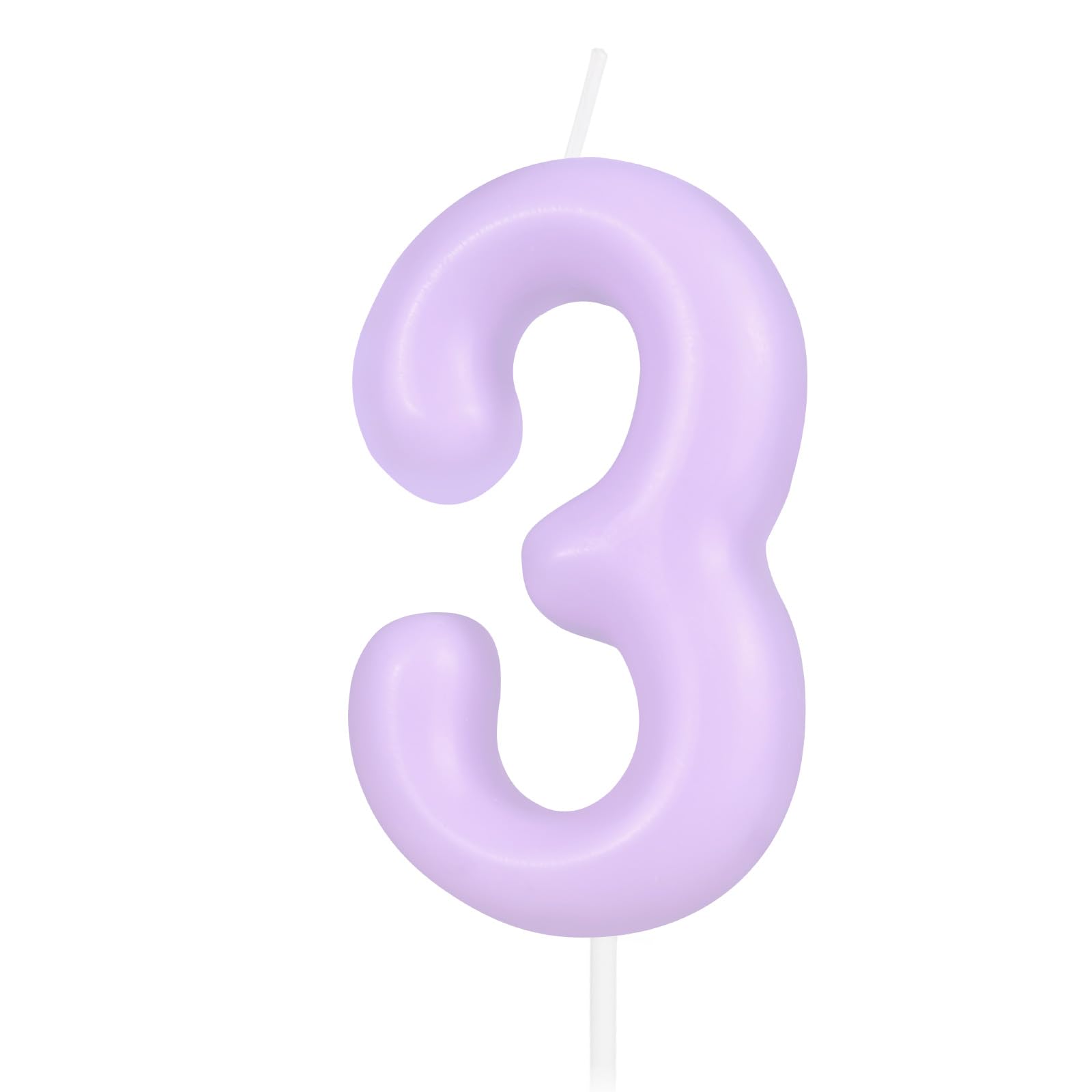 Macaron Purple Number 3 Candle, 3 Birthday Candle, Macaron Purple Happy Birthday Candles for Cake, Purple Cake Topper Decorations for Girl Women Pastel Sweet 3 Birthday Party Decorations