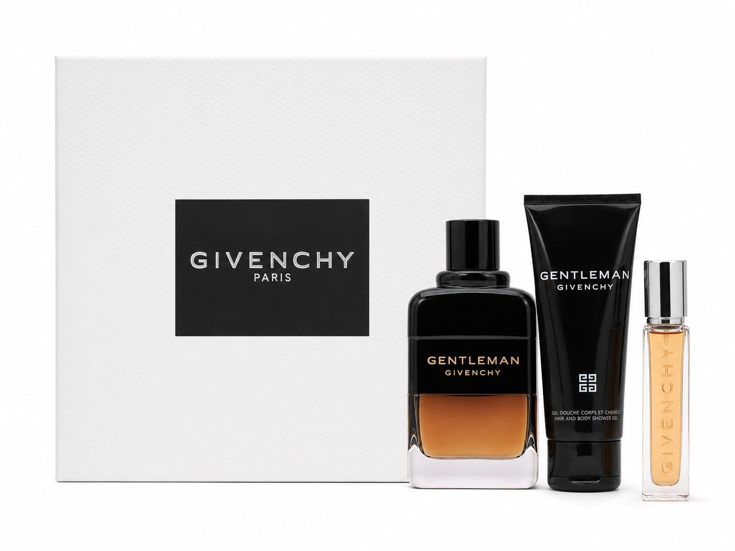 Givenchy Gentleman Reserve Privée Fragrance Set for Him (3.4 fl oz EDP + 2.5 fl oz Shower Gel + 0.42 fl oz Mini EDP)