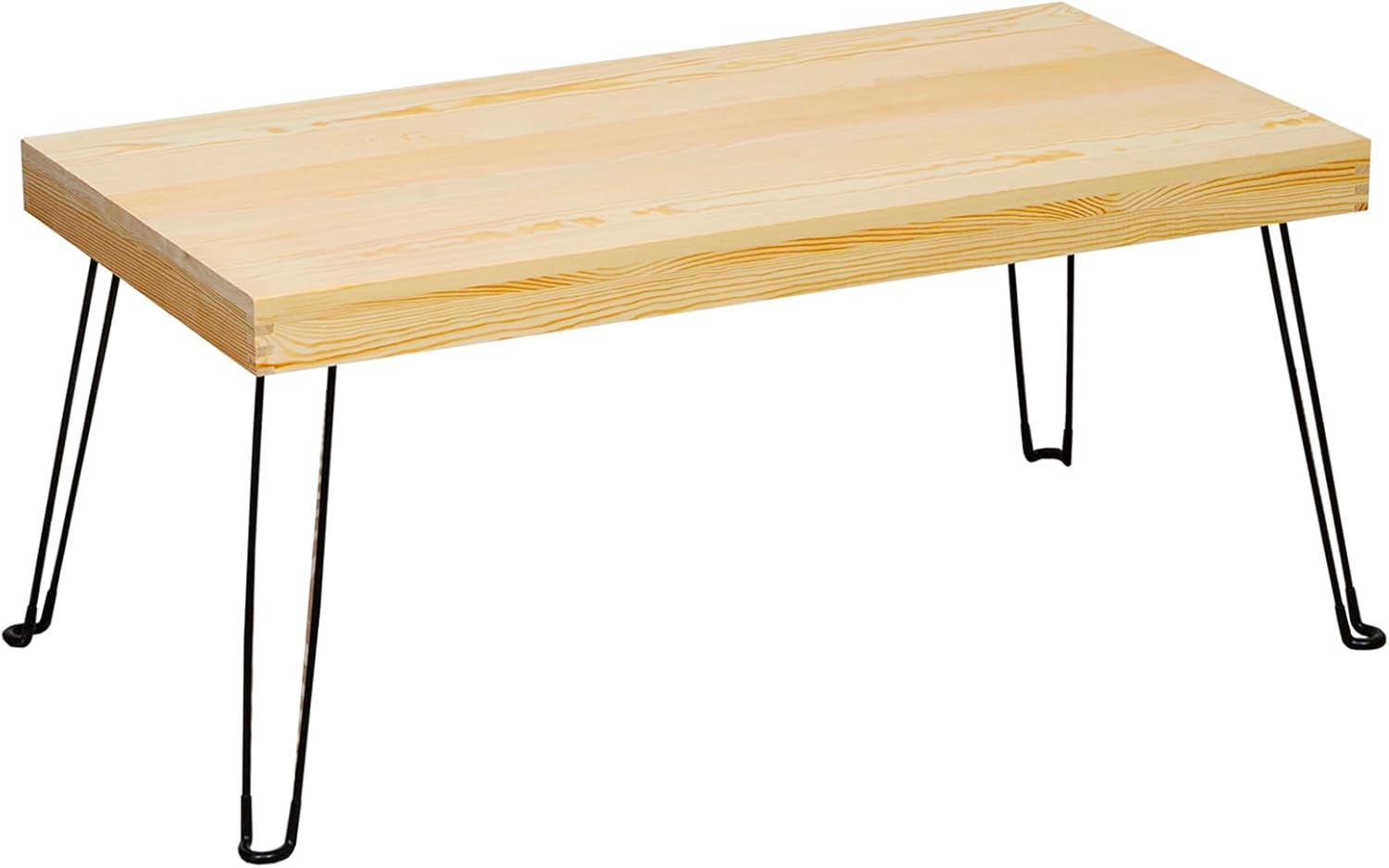 Folding Wooden Coffee Table with Locking Legs,No Assembly Portable Low Coffee Table for Small Spaces Apartment Dorm RV, Picnic Camping, Floor Table/Tea Table (Natural Color)