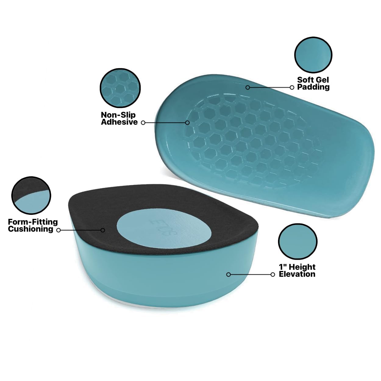 SOL3 Quick Lifts - Plantilla de aumento de altura para zapatos para hombres y mujeres, Estándar, 1 Inch (Men)
