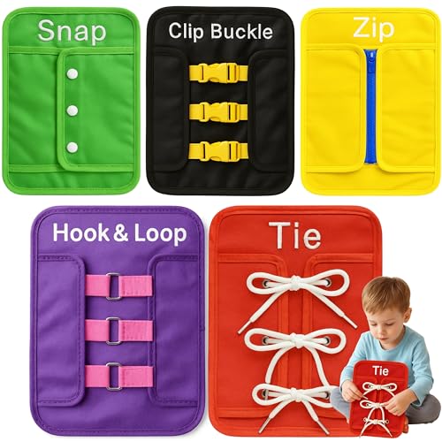 5pc Toddler Busy Board Accessories Montessori Toys - Life Skills for Kids Fine Motor Skills Activities for Sensory Activity Board - Kids Learning Toys for Montessori Autism Sensory Equipment