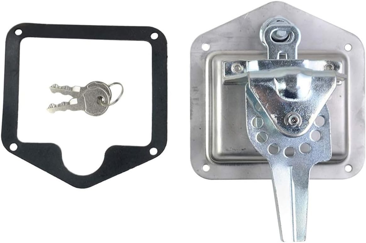 PRETYZOOM Stainless Steel T-Handle Case Lock with Waterproof Cover and 2 Keys, Retractable Trailer Door Latch for Rv, Truck, and Tool Box Security