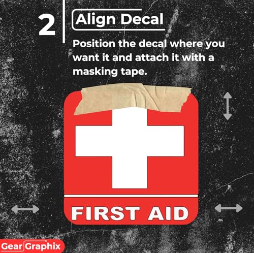 Image of First Aid Kit Sticker Sign - (4) Self Adhesive Decal 3.5 inchx3.5 inch - for Car, Office, or Business Emergency First Aid Kit Sign