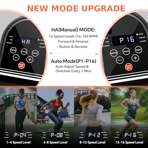 Under Desk Elliptical Machine, Electric Exerciser Pro with 16 Adjustable Speed, Quiet and Fully Assembled with Remote Control & Non-Slip Foot Straps Black Green by MAXPLUS - Image 3