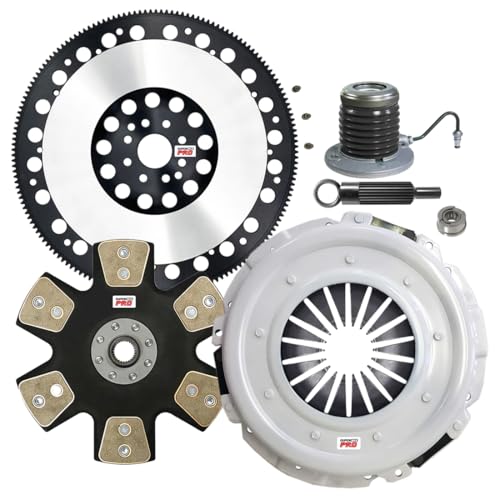 ClutchMaxPRO Performance Stage 5 Clutch Kit with Chromoly Flywheel with Slave Cylinder Compatible with 2007-2012 Ford Shelby GT500 Mustang 5.4L V8 Supercharged (CP07953HDDWS-LSF07024-ST5)