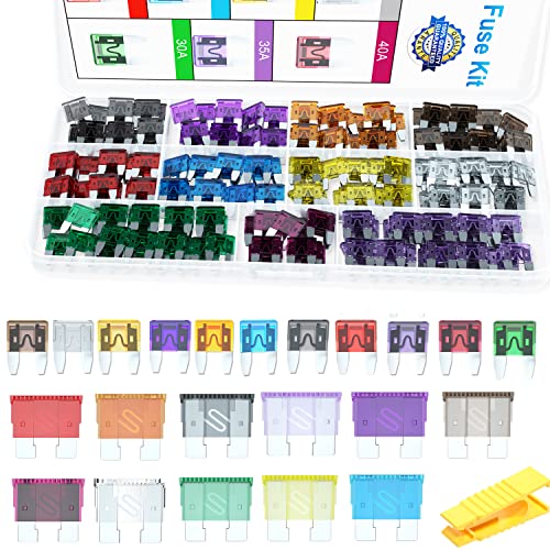 Car Fuses Assortment Kit - 110Pcs Standard & Mini Blade Car Fuse, 2A 3A 5A 7.5A 10A 15A 20A 25A 30A 35A 40 Amp Replacement Fuses For Car Rv Boat Truck Suv Automotive #TOP3