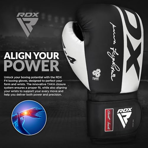 Image of RDX Boxing Gloves, Maya Hide Leather Training Gloves for Muay Thai, Kickboxing, Sparring, Punch Bag, Punching Bag, Kickboxing Gloves, Martial Arts Training, Home Gym, Men, Women, 8 10 12 14 16 oz