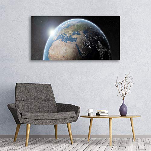 Tableau moderne Globe Univers avec impression sur toile 120x60cm déco