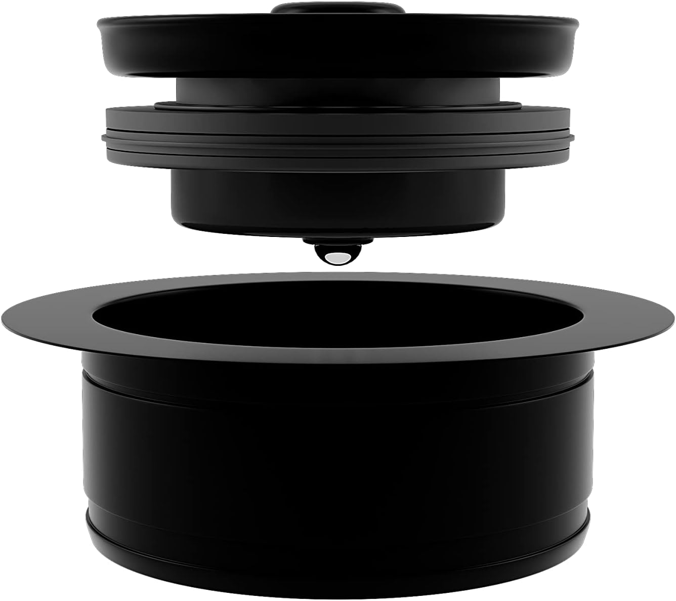 Lexicon Disposal Kitchen Sink Decorative Flange Fits 3.5 Inch Drain Hole Matte Black Finish LG-DF-K