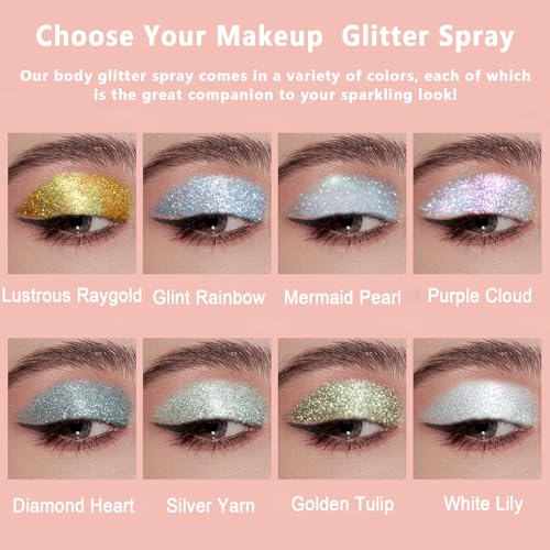 Boko Body Glitter Spray, Holographic Gold Glitter Spray For Body Face Hair Nail Clothes thumb #2