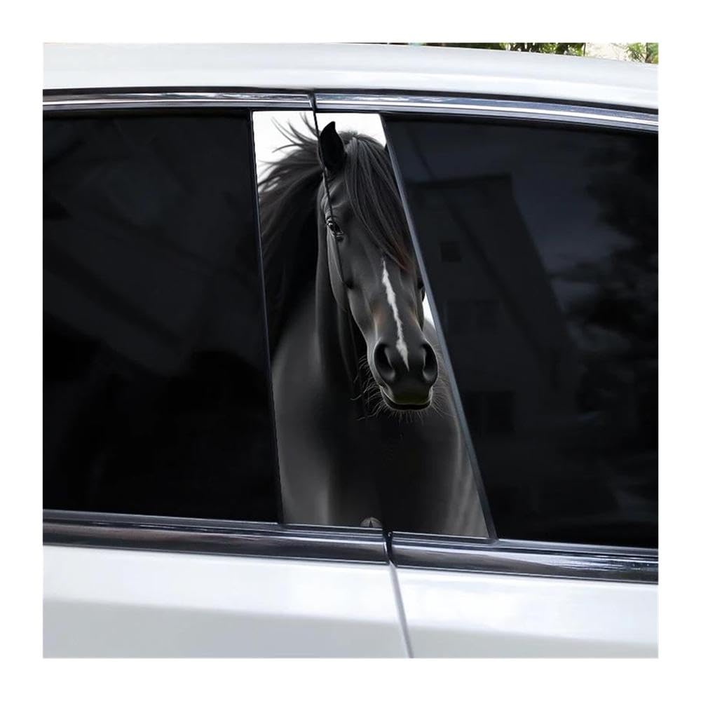 Body Parts 2pcs Running Horse Car B-Pillar Waterproof Decal Covering Scratches(B)