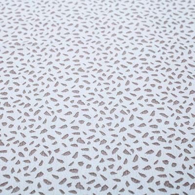 Ivory Taupe Abstract Design Printed Poly Moroccan Fabric by The Yard
