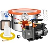 VTG VOGTEN 1.5 Gallon Vacuum Chamber with Pump,304 Stainless Steel Degassing Chamber Kit with 4.5 CFM 1/3HP Vacuum Pump,for Stabilizing Wood, Degassing Resin, Silicone and Epoxies