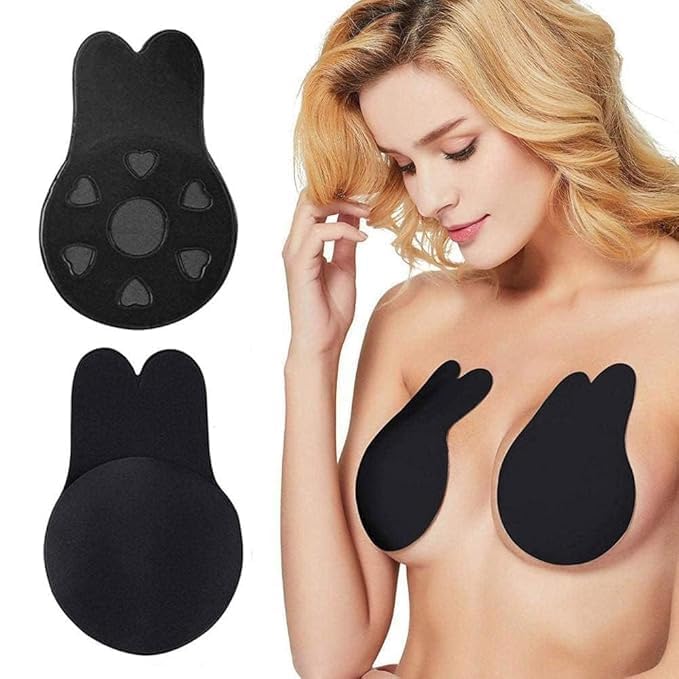 Women's & Girls Nipple Cover Strapless Bra Instant Breast Lift Sticky Bra Backless Invisible Push up Self Adhesive Reusable Silicone Breast Lift Up Wire Free Bra Multicolour [1-Pair]-image-6