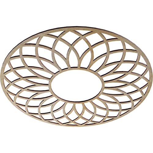 Image of Ekena Millwork 26 inchOD x 8 7 /8 inchID x 3 /8 inchT Cannes Wood Fretwork Pierced Ceiling Medallion, Hickory