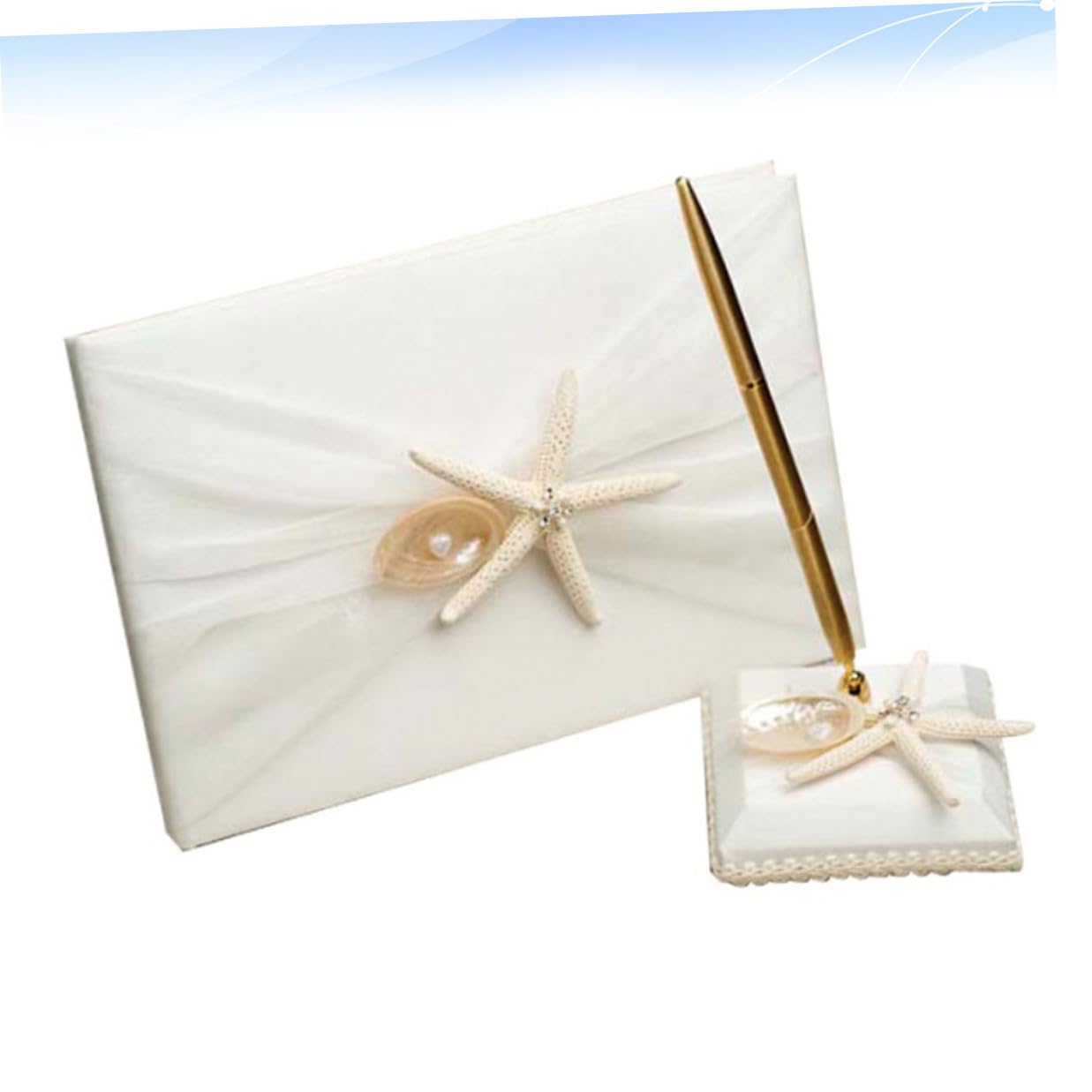 TOYANDONA Guest Book per Matrimonio in Stile Spiaggia con Copertina Bianco, per Registrazione Messaggi e Presenze a Feste di Nozze e Fidanzamento