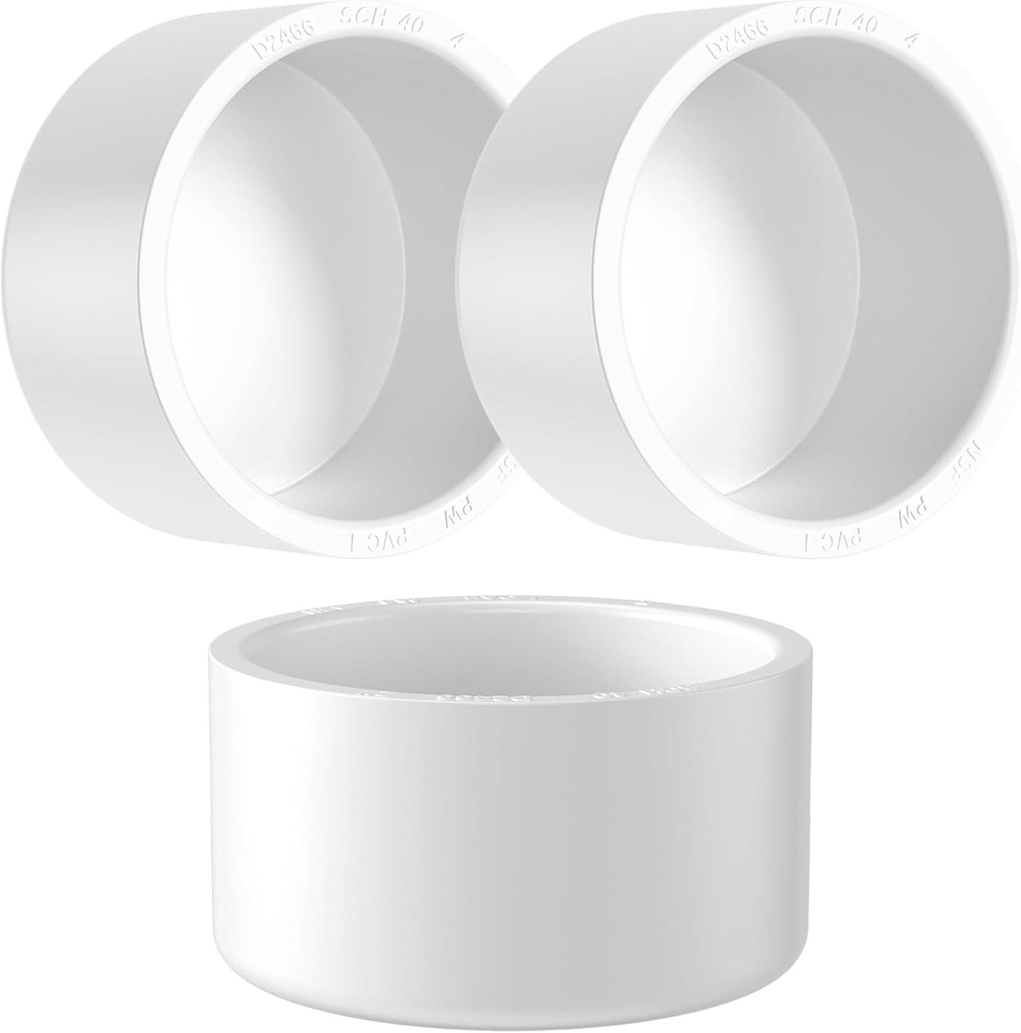 4インチPVCパイプエンドキャップ継手、3個 SCH40家具グレードPVCパイプ